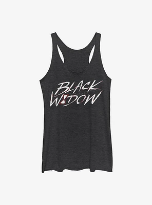 Marvel Black Widow Paint Script Womens Tank Top