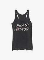 Marvel Black Widow Paint Script Womens Tank Top