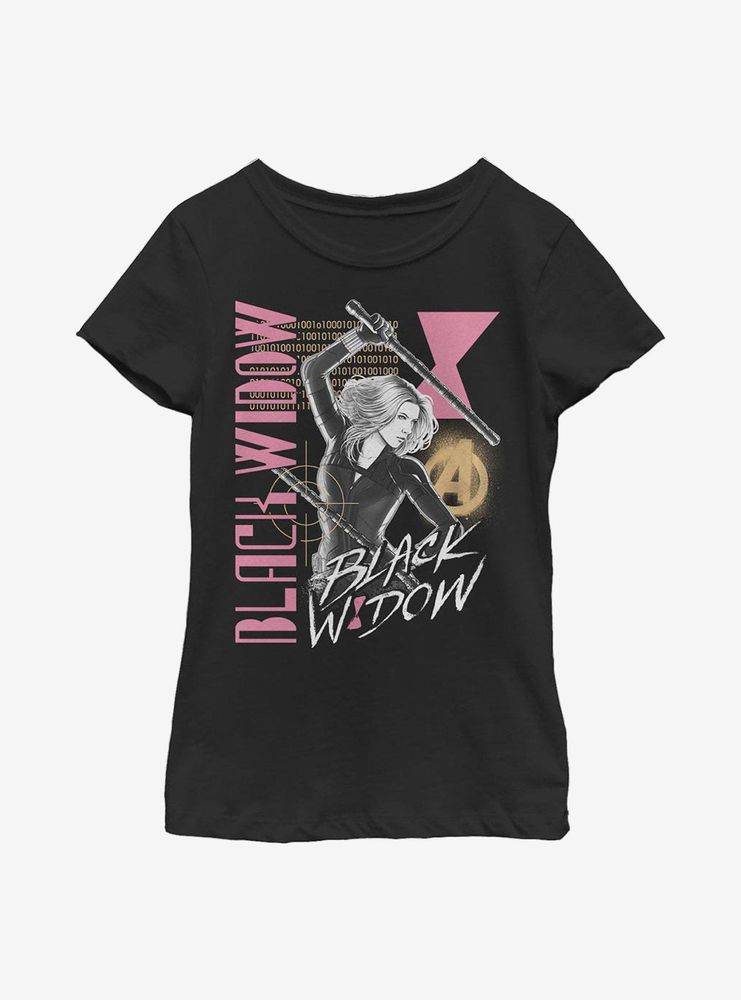 Marvel Black Widow Retro Youth Girls T-Shirt