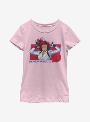 Marvel Black Widow Ready For Action Youth Girls T-Shirt