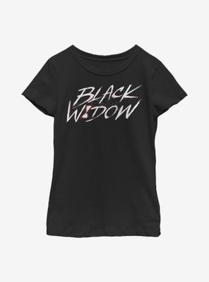 Marvel Black Widow Paint Script Youth Girls T-Shirt