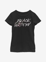 Marvel Black Widow Paint Script Youth Girls T-Shirt