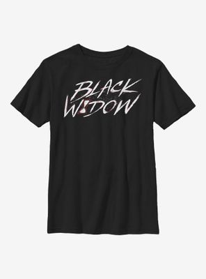 Marvel Black Widow Paint Script Youth T-Shirt
