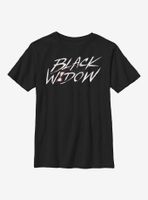 Marvel Black Widow Paint Script Youth T-Shirt