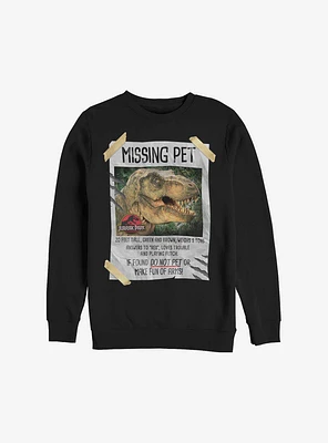 Jurassic Park Missing Pet Crew Sweatshirt