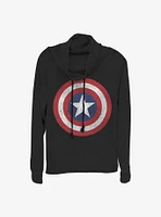 Marvel Captain America Classic Cowlneck Long-Sleeve Girls Top