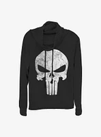 Marvel Punisher Distresskull Cowlneck Long-Sleeve Girls Top