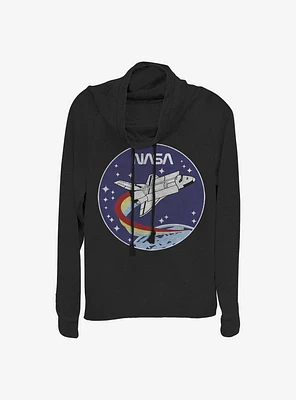 NASA Patch Cowlneck Long-Sleeve Girls Top