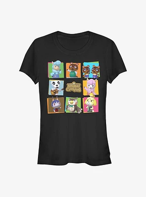 Nintendo Animal Crossing 8 Character Paste Up Girls T-Shirt