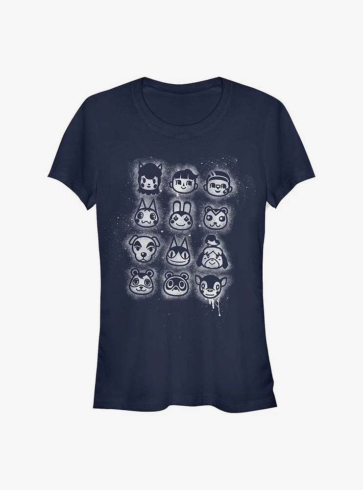 Nintendo Animal Crossing Villager Stencil Tilted Girls T-Shirt