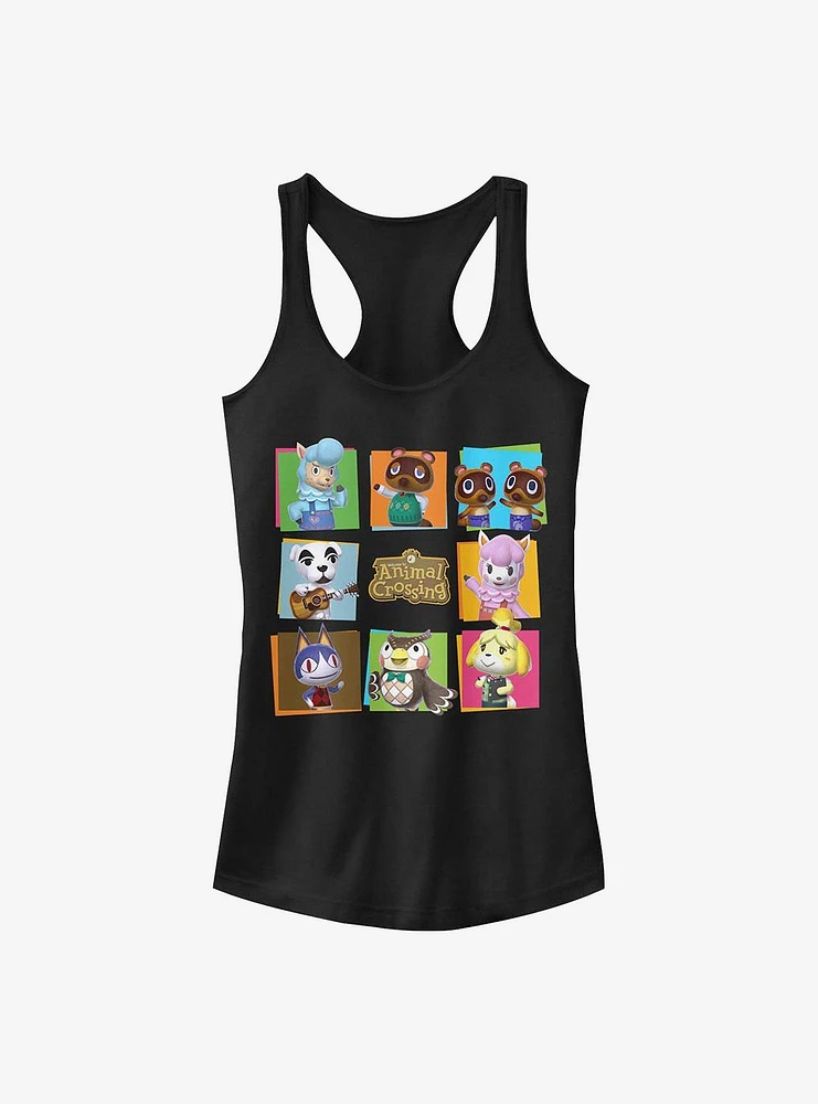 Nintendo Animal Crossing 8 Character Paste Up Girls Tank