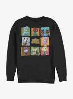 Nintendo Animal Crossing 8 Character Paste Up Crew Sweatshirt