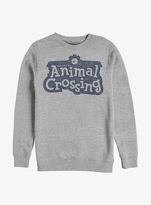 Animal Crossing Distressed Logo Crew Sweatshirt