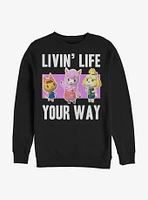 Nintendo Animal Crossing Living Life Crew Sweatshirt