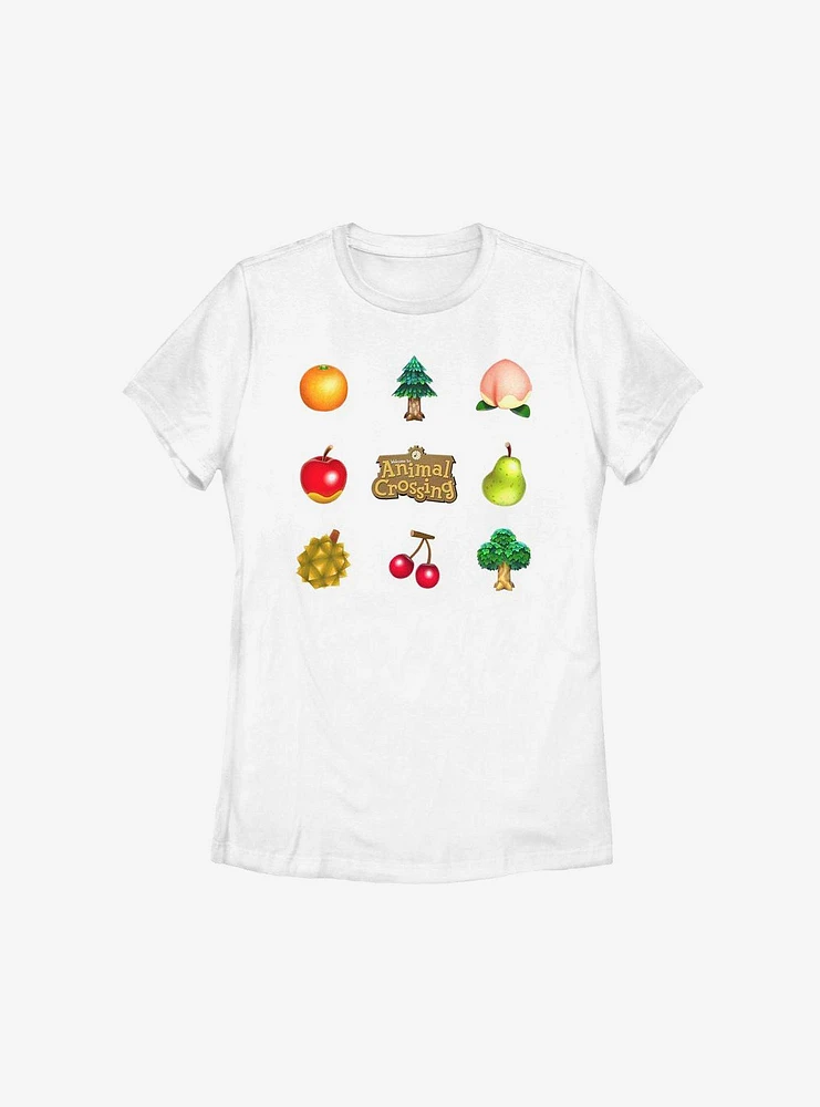 Animal Crossing Fruit And Trees Womens T-Shirt