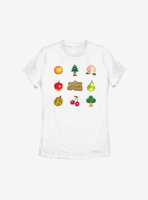 Animal Crossing Fruit And Trees Womens T-Shirt