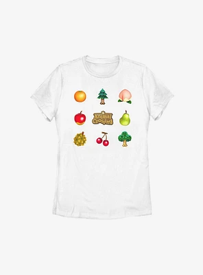 Animal Crossing Fruit And Trees Womens T-Shirt