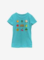 Animal Crossing Fruit And Trees Youth Girls T-Shirt