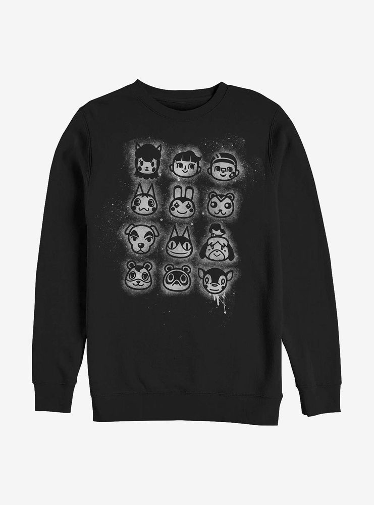 Animal Crossing Tilted Villager Stencil Sweatshirt