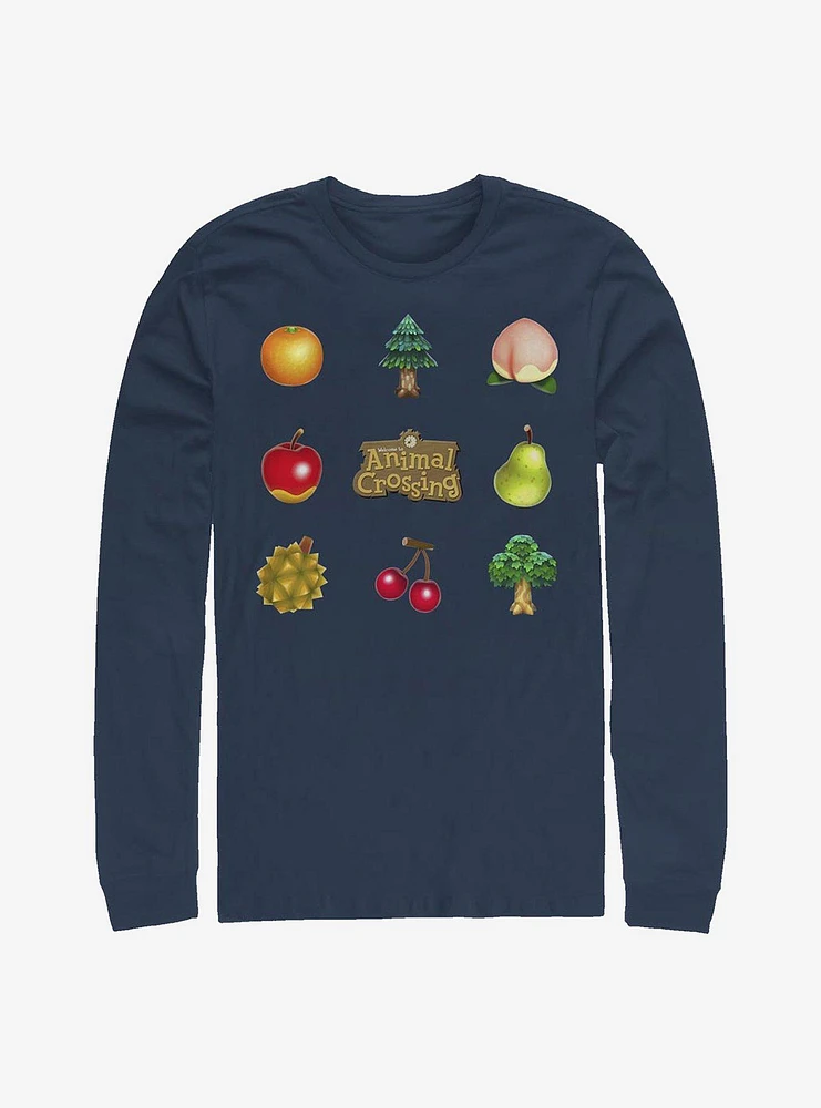Animal Crossing Fruit And Trees Long-Sleeve T-Shirt