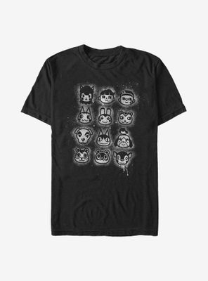 Animal Crossing Tilted Villager Stencil T-Shirt