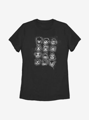 Animal Crossing Tilted Villager Stencil Womens T-Shirt