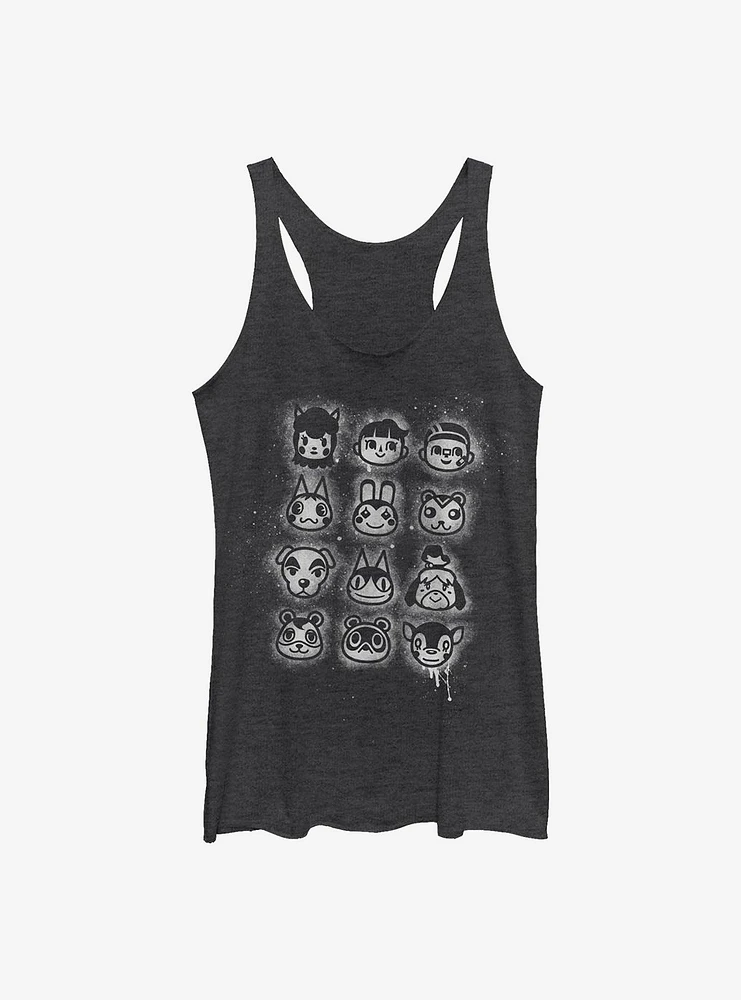 Animal Crossing Tilted Villager Stencil Womens Tank Top
