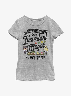 Animal Crossing Important Mayor Stuff Youth Girls T-Shirt
