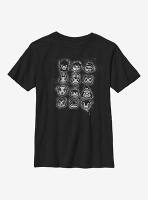 Animal Crossing Tilted Villager Stencil Youth T-Shirt