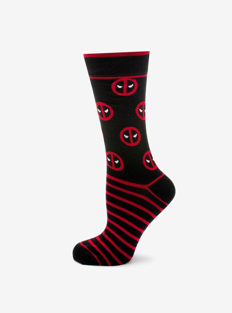 Boxlunch Marvel Deadpool Stripe Black Socks