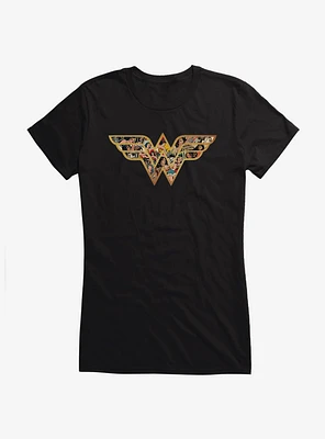 DC Comics Wonder Woman Tile Logo Girls T-Shirt