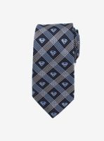 DC Comics Superman Shield Navy Plaid Tie