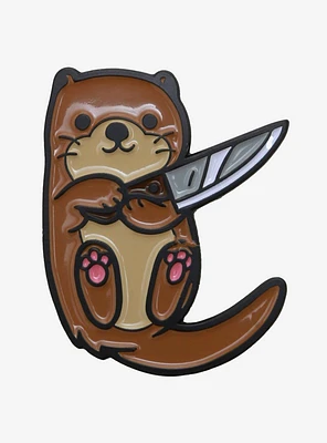 Otter With Knife Enamel Pin