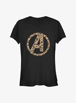 Marvel Avengers Logo Leopard Fill Girls T-Shirt