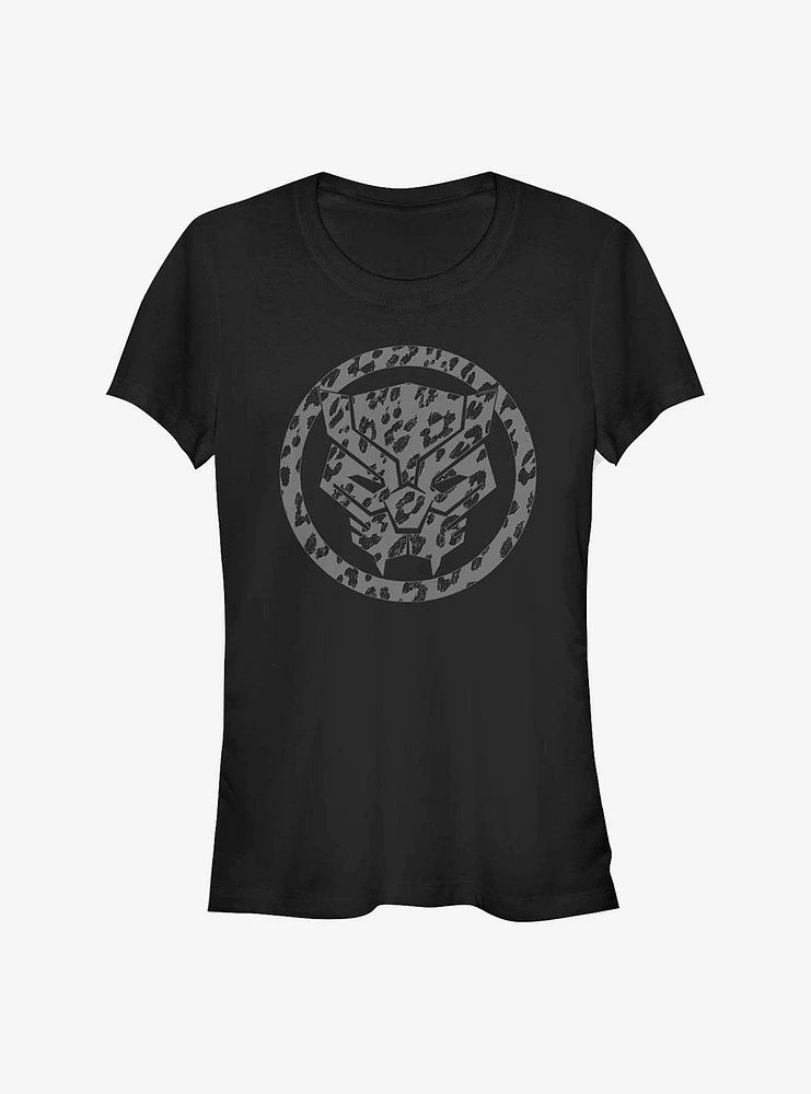 Marvel Black Panther Icon Leopard Fill Girls T-Shirt