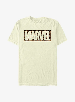 Marvel Logo Cheetah Fill T-Shirt
