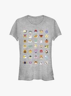 Nintendo Animal Crossing Character Heads Girls T-Shirt