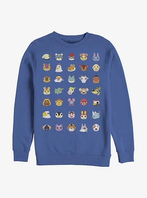 Nintendo Animal Crossing Character Heads Crew Sweatshirt