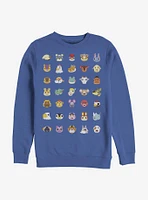 Nintendo Animal Crossing Character Heads Crew Sweatshirt