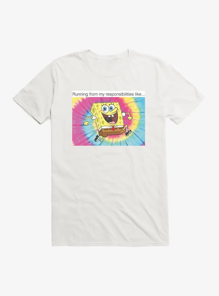 SpongeBob SquarePants Running From Responsibilities Meme T-Shirt