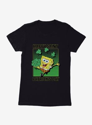 SpongeBob SquarePants Happy Saint Patrick's Day Clovers Womens T-Shirt
