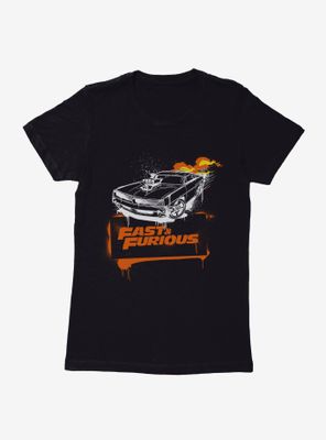 Fast & Furious Flames Sketch Womens T-Shirt