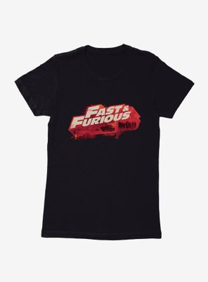 Fast & Furious Title Script Fill Womens T-Shirt