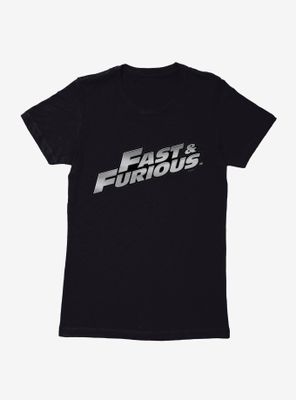 Fast & Furious Title Metallic Script Womens T-Shirt