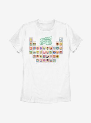 Animal Crossing: New Horizons Periodic Table Of Villagers Womens T-Shirt