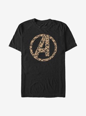 Marvel Avengers Logo Leopard Fill T-Shirt