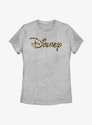 Disney Logo Leopard Fill Womens T-Shirt