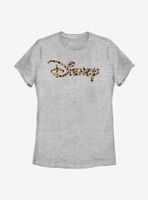 Disney Logo Leopard Fill Womens T-Shirt