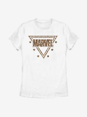 Marvel Logo Leopard Fill Womens T-Shirt