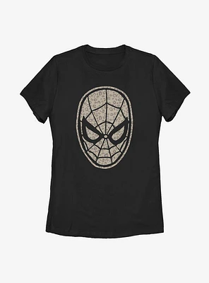 Marvel Spider-Man Mask Leopard Fill Womens T-Shirt
